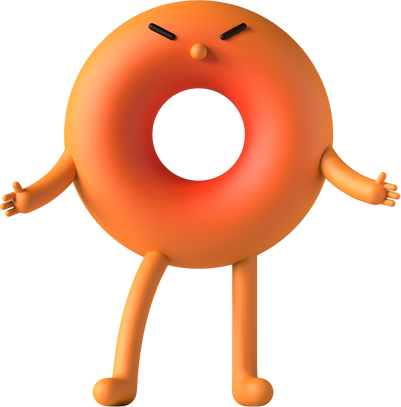 Angry Donut 3d Character Illustration